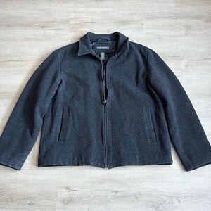 Banana Republic Men's Large Wool Cashmere Zip Up Jacket Gray
